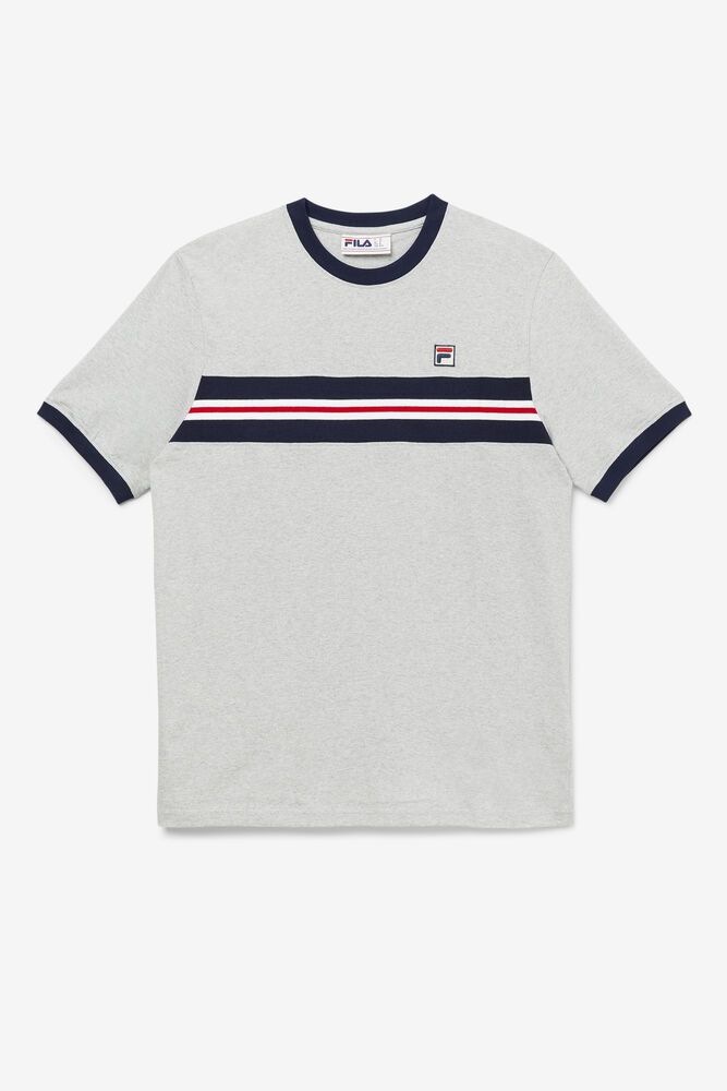 Fila T-Shirt Mens Grey - Silver - Philippines 7069342-LF